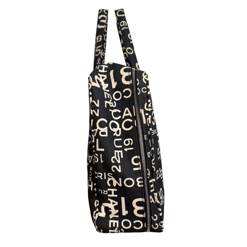 CHANEL Black/White Canvas 31 Rue Cambon Luggage Bag
